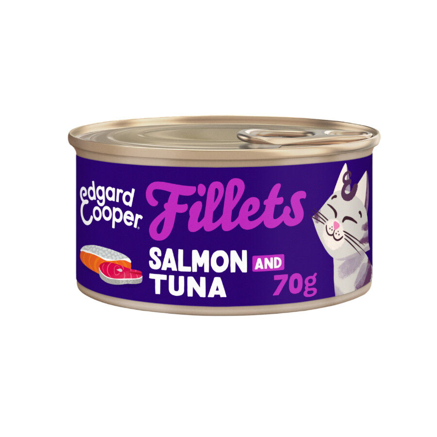 70 g Edgard & Cooper Filetes de Salm&oacute;n y At&uacute;n Lata para gatos, , large Imagen numero 1